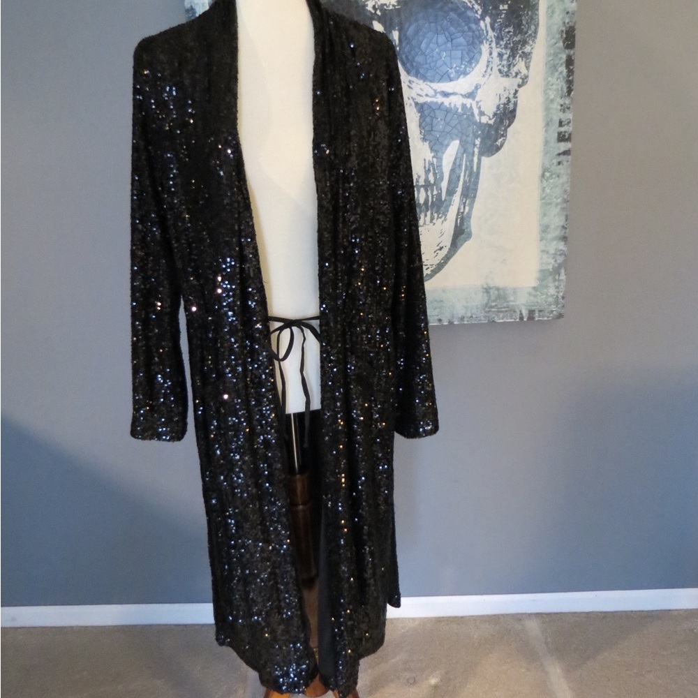 Steve Madden Black Sequined Duster